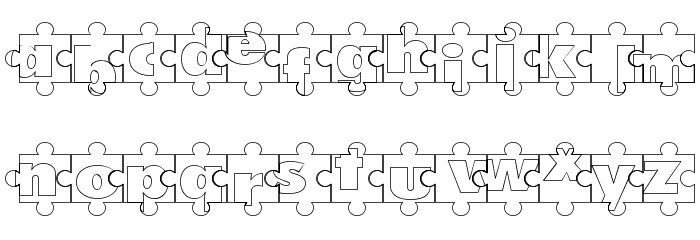 Puzzle Pieces Outlined Font LOWERCASE