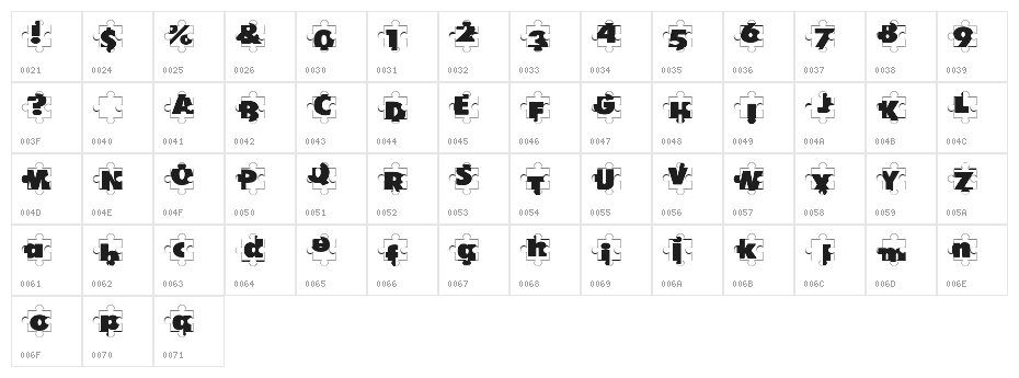 Puzzle Pieces Character Map
