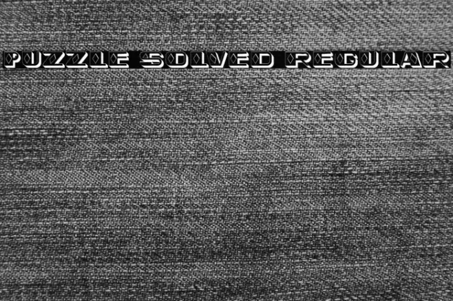 Puzzle Solved Regular Font examples
