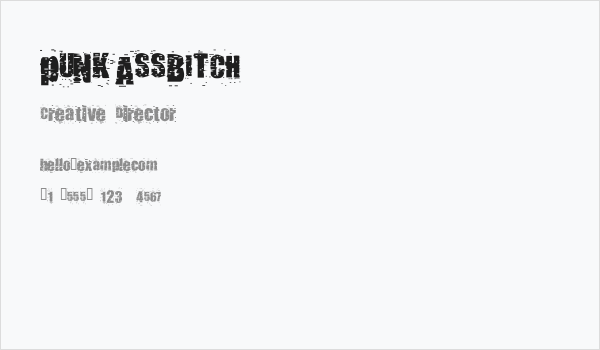pUNKASSBITCH Business Card