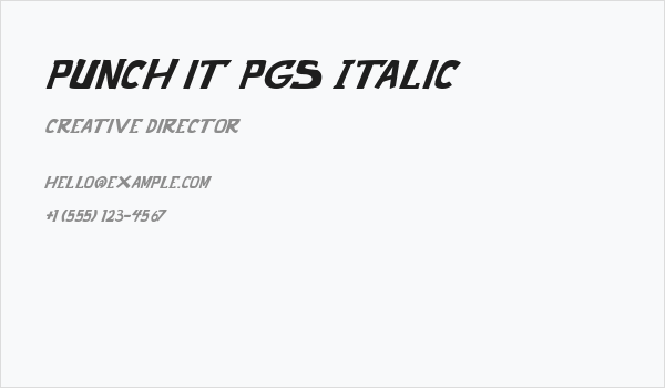 punch it PGS Italic Business Card