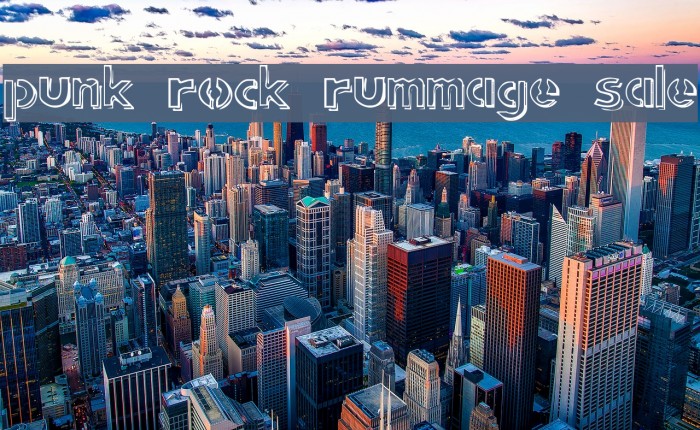 punk rock rummage sale Font examples