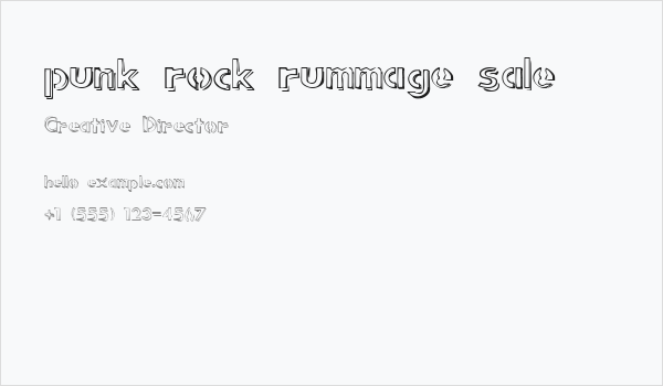 punk rock rummage sale Business Card