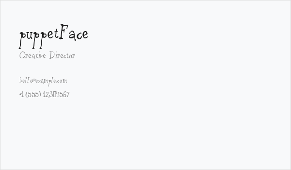 puppetFace Business Card