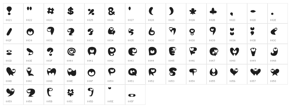 purimonyorori2 Character Map