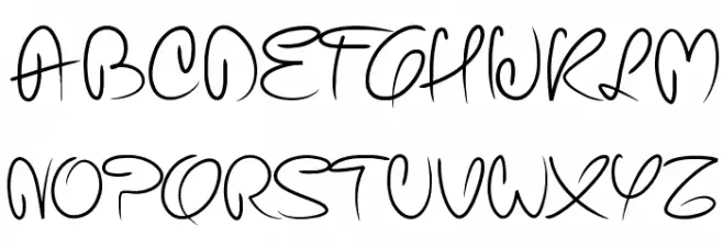 PW Curvy regular script फ़ॉन्ट अपरकेस