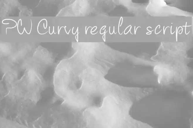 PW Curvy regular script Font examples