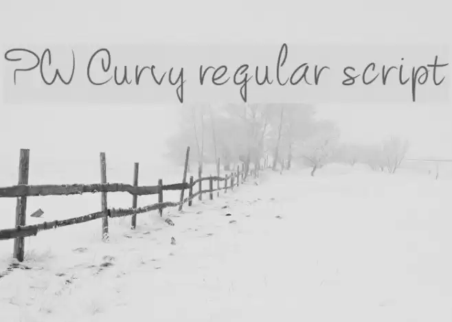 PW Curvy regular script Font examples