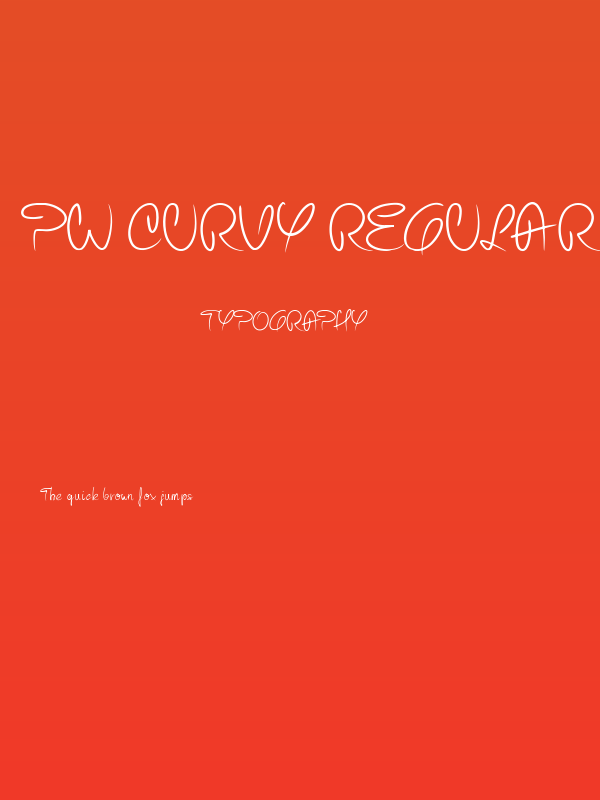 PW Curvy regular script Poster