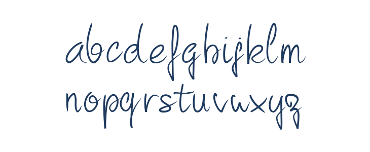 PW Curvy regular script Lowercase