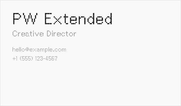 PW Extended Business Card