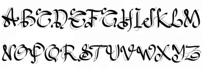 PW Gothic Style Шрифта ВЕРХНИЙ