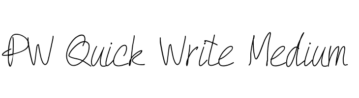 PW Quick Write Medium  Free Fonts Download