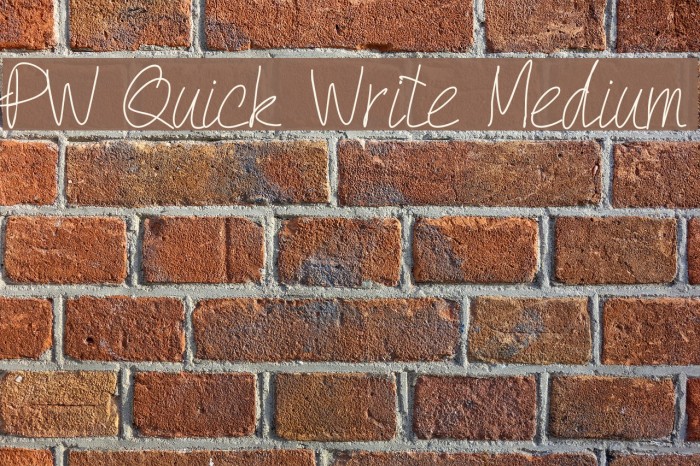 PW Quick Write Medium Font examples