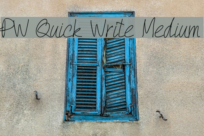 PW Quick Write Medium Font examples