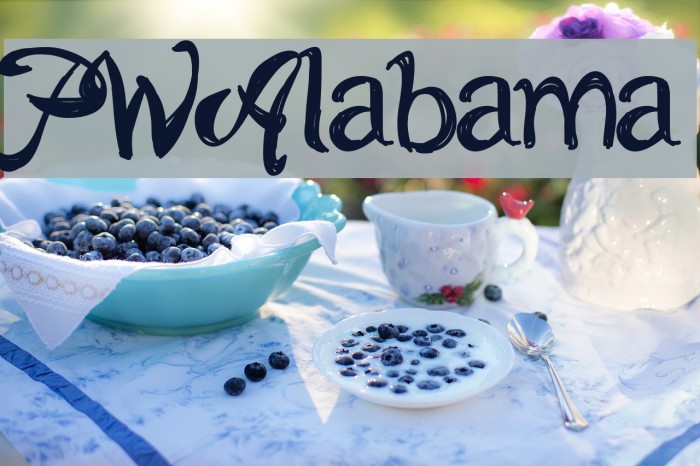 PWAlabama Font examples