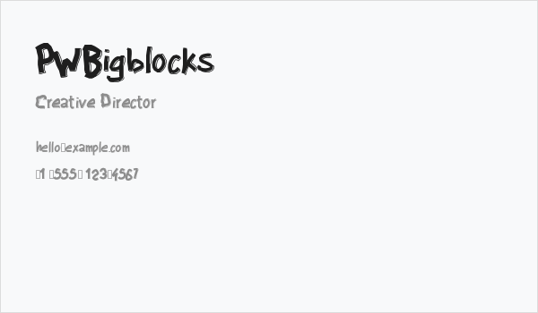 PWBigblocks Business Card