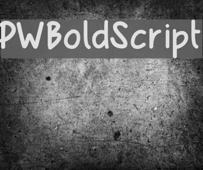PWBoldScript Font examples