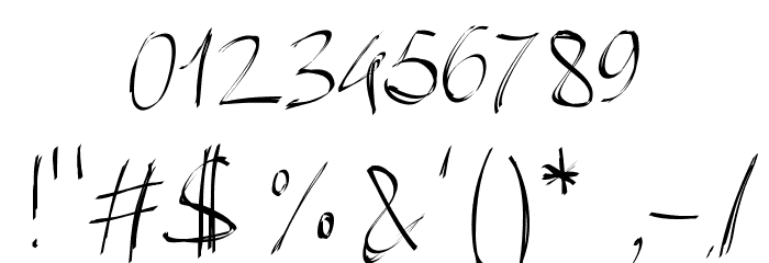 PWBrushScript Font OTHER CHARS