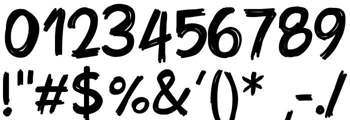 PWBrusheez Font OTHER CHARS