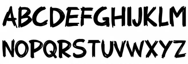 PWBrusheez フォント 大文字
