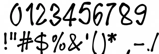 PWCartoonMarker Font OTHER CHARS