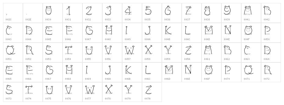 PWChildren Character Map