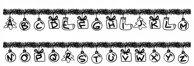 PWChristmasTinsel Fonte MAIÚSCULAS