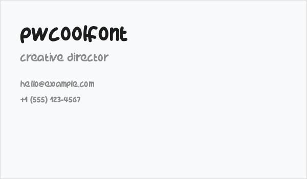 PWCoolFont Business Card
