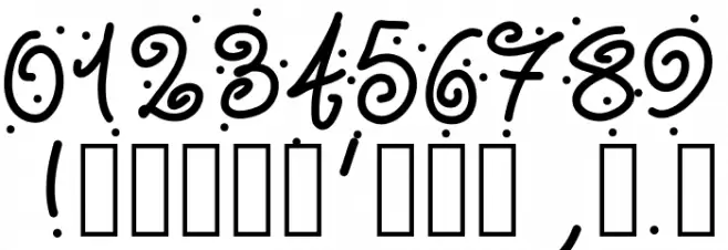 PWCurvesAndDots Font OTHER CHARS