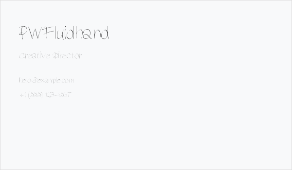 PWFluidhand Business Card