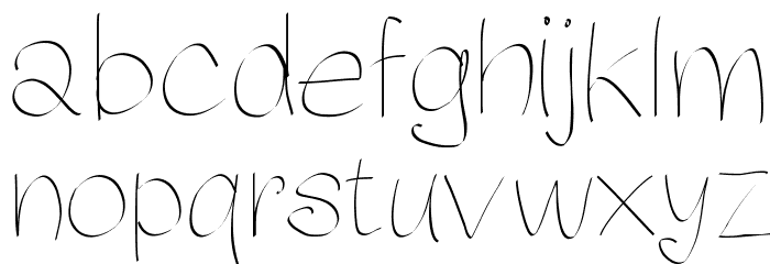 PWFluidhand Font LOWERCASE