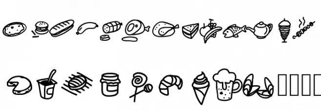 PWFoodcons Schriftart Groß