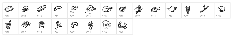 PWFoodcons Character Map