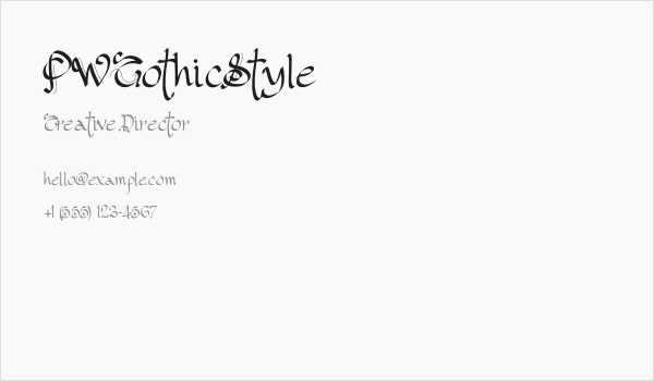 PWGothicStyle Business Card