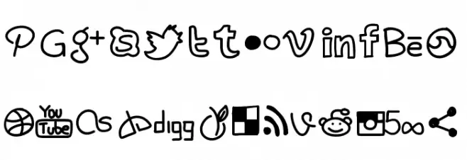 PWHandySocialIcons Fonte MAIÚSCULAS