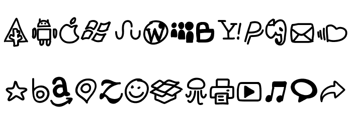 PWHandySocialIcons Font LOWERCASE