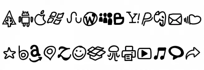 PWHandySocialIcons フォント 小文字
