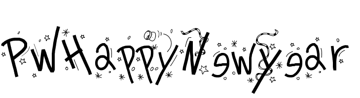 PWHappyNewYear  les polices de caractères gratuit tlcharger