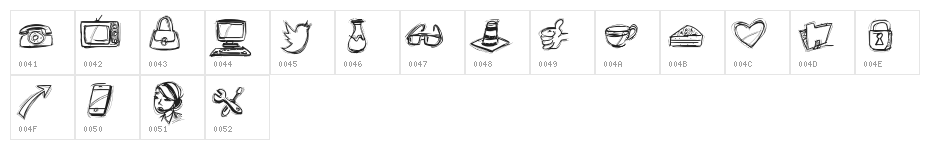 PWIcons Character Map
