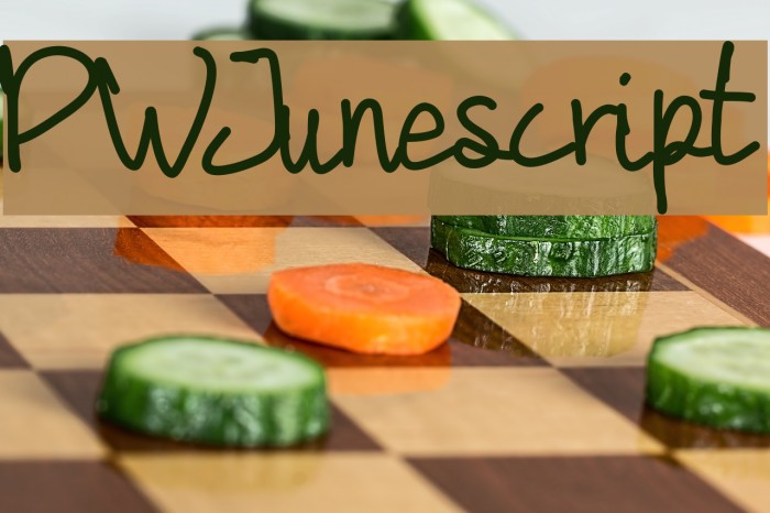 PWJunescript Font examples