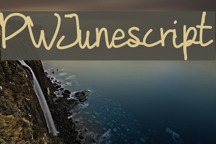 PWJunescript Font examples