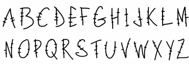 PWLettresbarres Font UPPERCASE