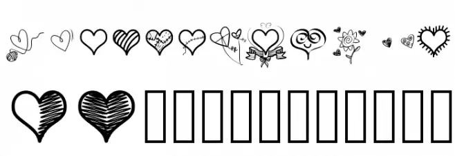 PWLittleHearts फ़ॉन्ट लोअरकेस