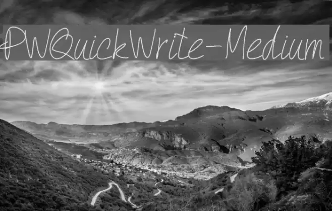 PWQuickWrite-Medium Font examples