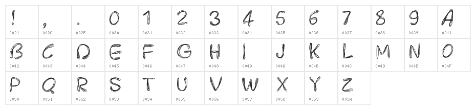 PWRoundedScratch Character Map