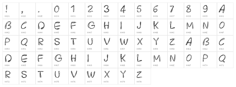 PWRoundedScratch Character Map