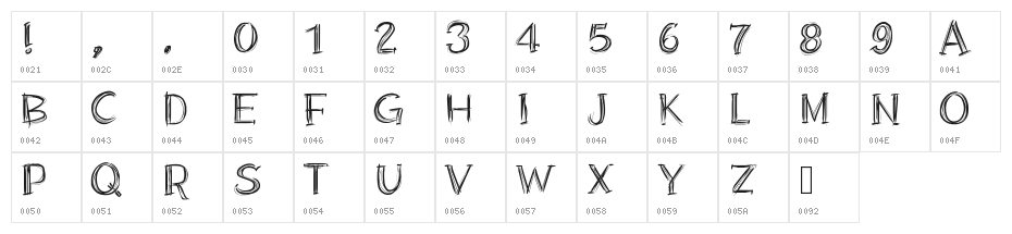 PWScratched2 Character Map