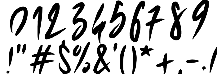 PWSharpBrush Font OTHER CHARS