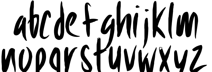 PWSharpBrush Font LOWERCASE